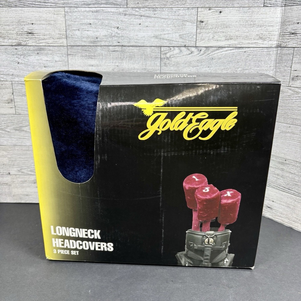 GOLD EAGLE LONGNECK‎ HEADCOVERS 3 PIECE SET COLOR BLUE NEW IN BOX